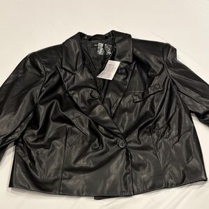 Elegant Black Leather Women's Jacket